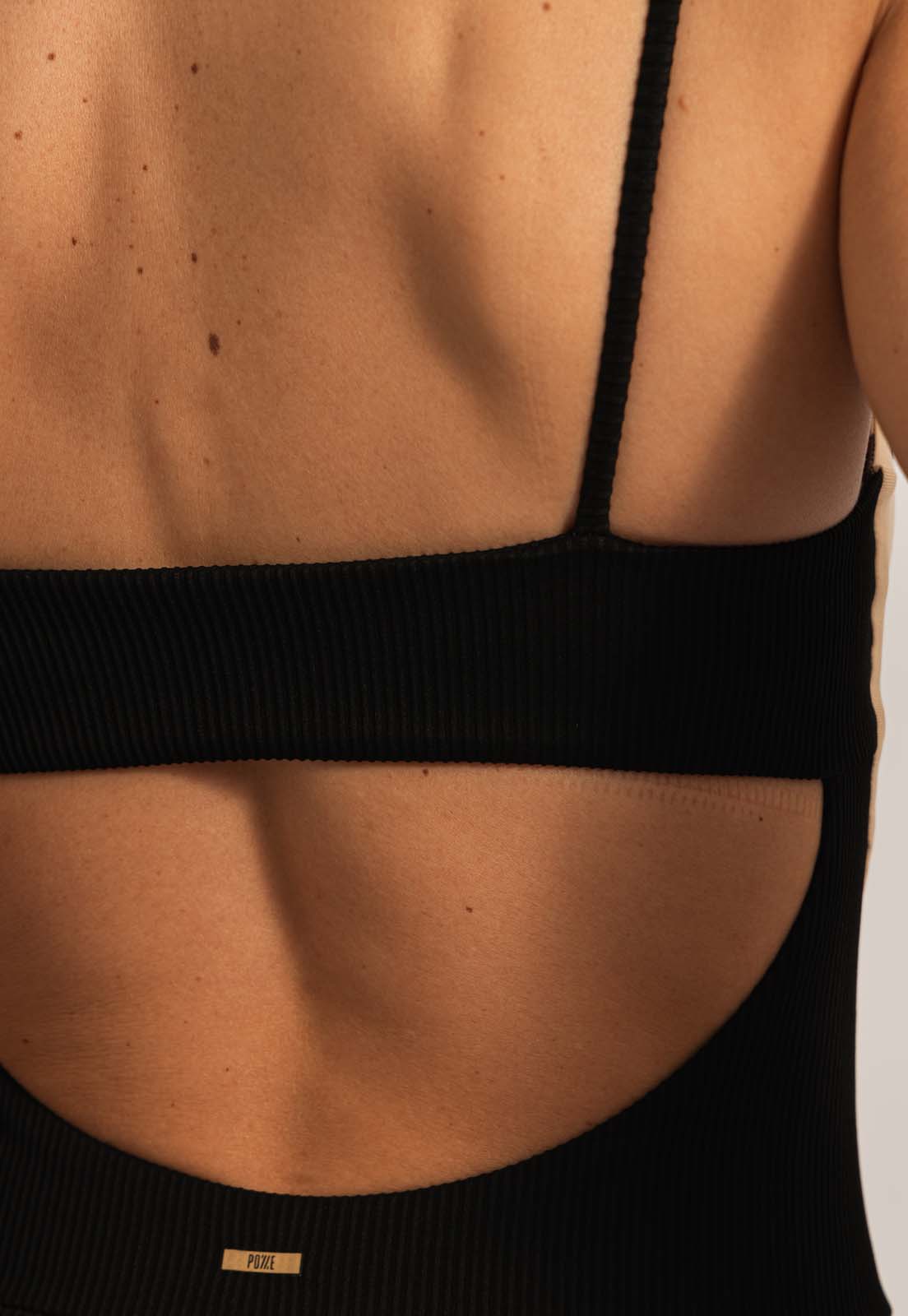 Macaquinho bicolor bege árido e preto canelado Magnetic