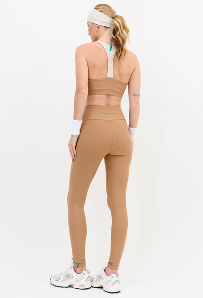 Legging com recorte lisa amêndoa Lance