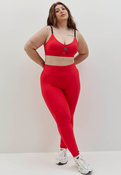 Top liso vermelho carmim com elástico personalizado Voá