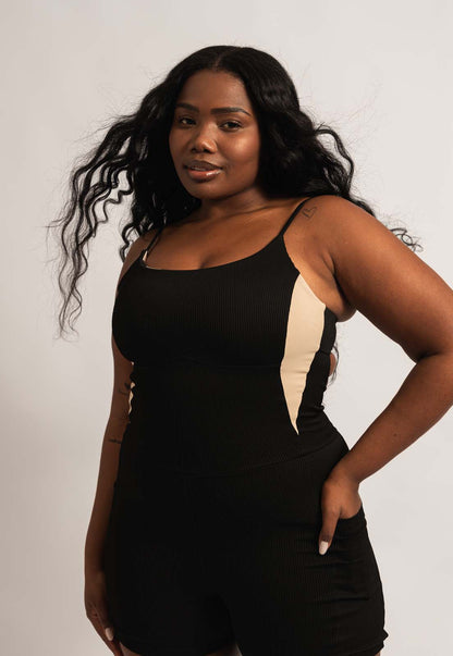 Macaquinho bicolor bege árido e preto canelado Magnetic