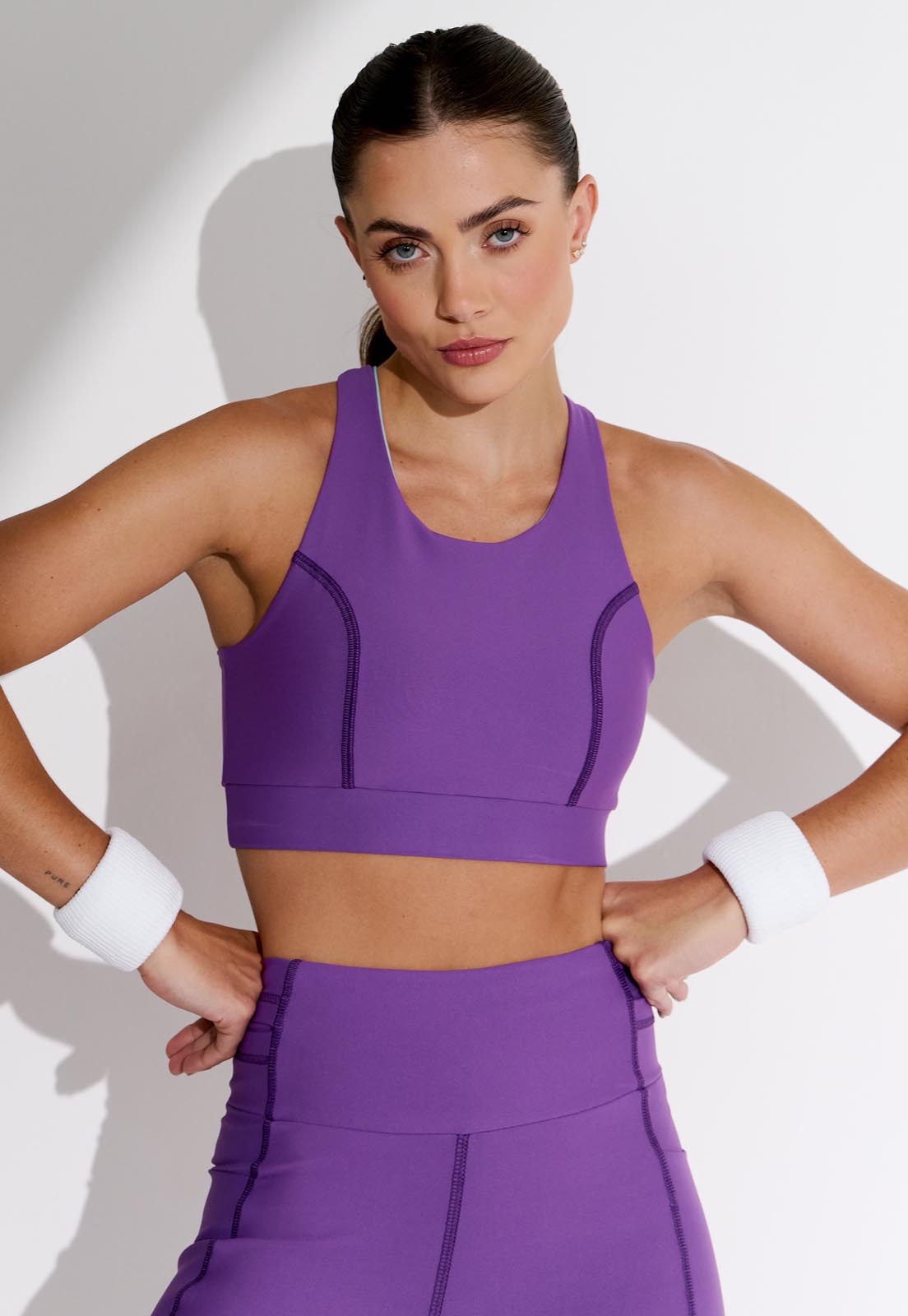 Top running dupla face com bolso estampa Alquimia