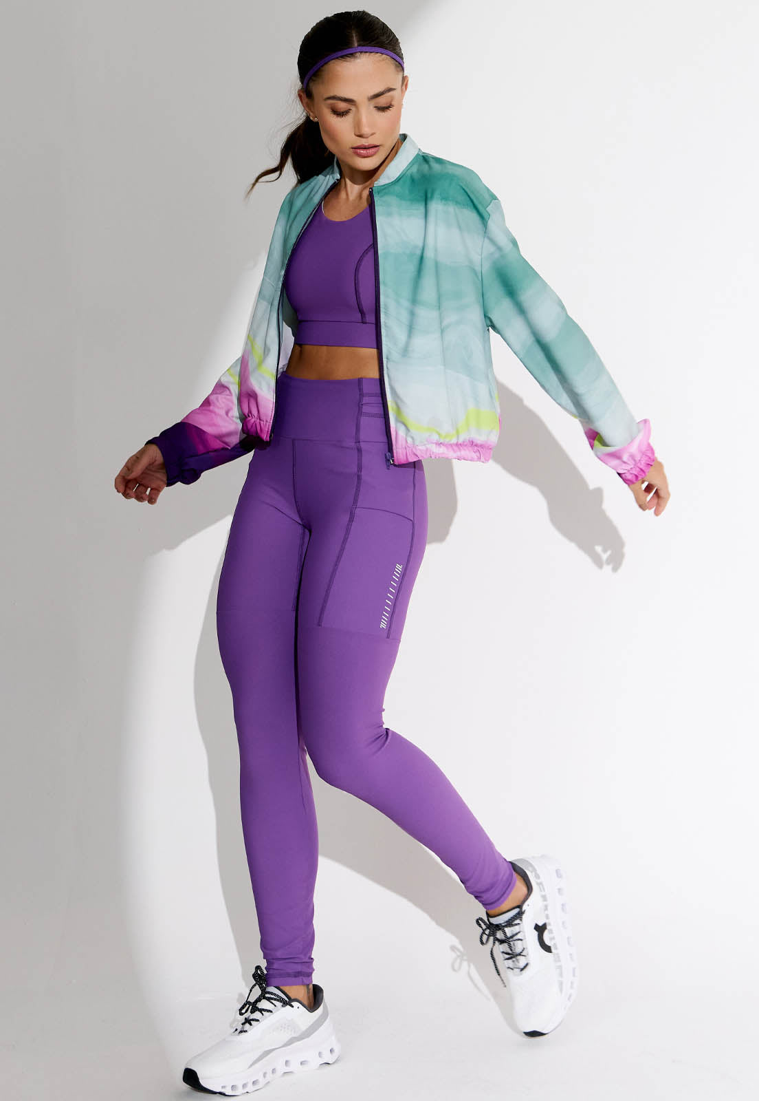 Legging running lisa roxo fusão multibolsos Alquimia