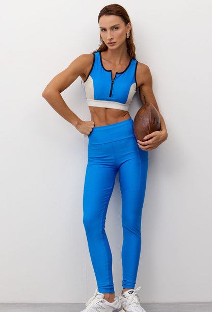 Conjunto Top bicolor+Legging+Jaqueta corta vento Athena