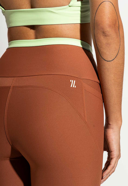 Conjunto Top dupla face+Legging bicolor+Jaqueta lisa capuccino Aura