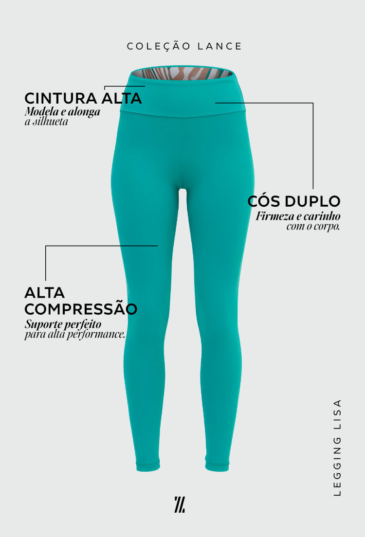Legging lisa verde folha Lance