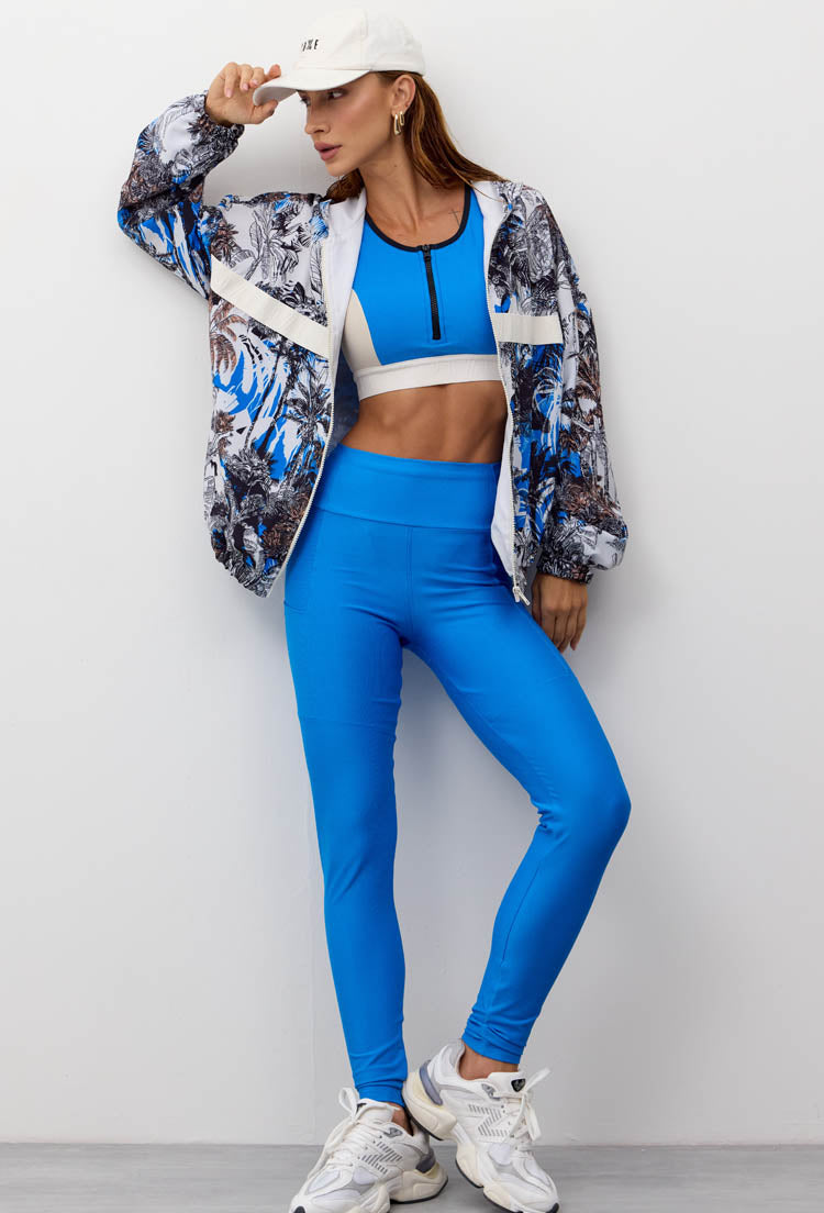 Conjunto Top bicolor+Legging+Jaqueta corta vento Athena