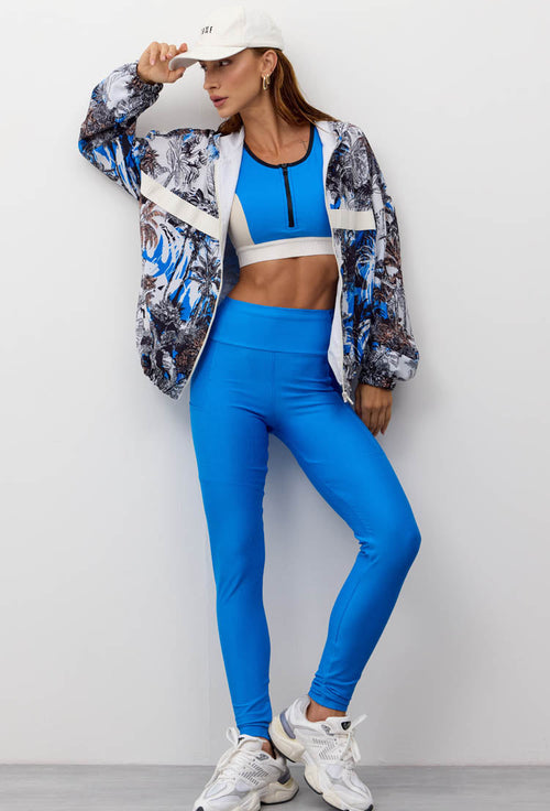 Conjunto Top bicolor+Legging+Jaqueta corta vento Athena