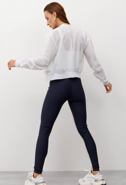 Conjunto Top longo dupla face+Legging bicolor+Jaqueta bomber Athena