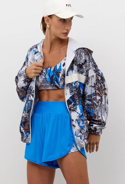 Conjunto Top dupla face+Shorts duplo+Jaqueta corta vento Athena