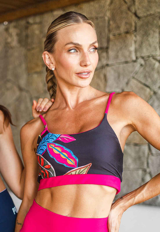 Top dupla face liso rosa anoitecer