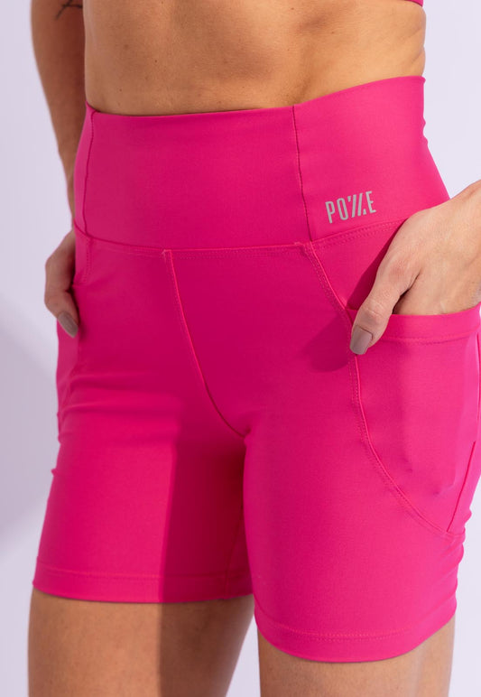 Bermuda lisa com bolsos rosa Anoitecer
