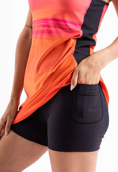 Vestido faixa lateral estampa Sunset