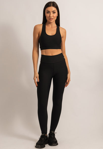 Conjunto preto Top+Legging Action