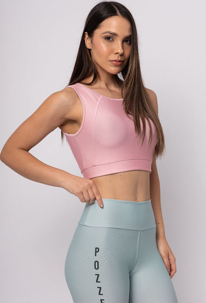 Conjunto Top rosa+Legging Degradê