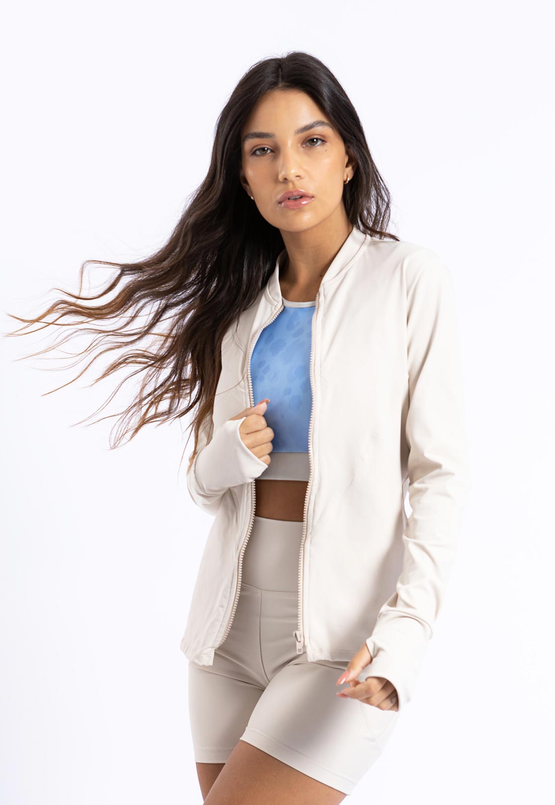 Jaqueta lisa Bege Luna Sinergia