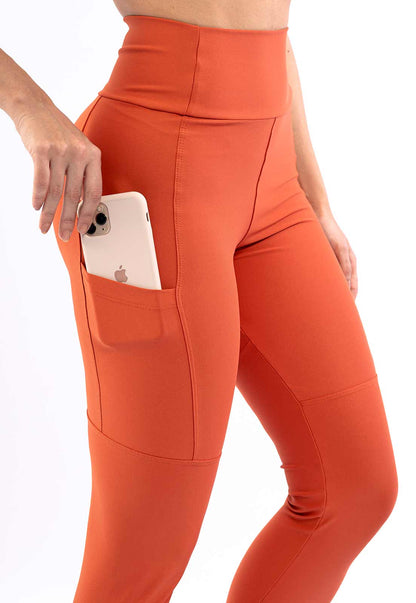 Legging Lisa Bronze com Recortes e Bolsos Anoitecer