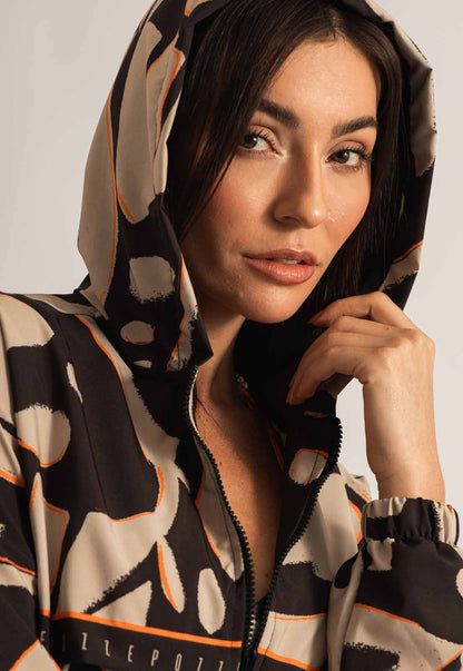 Jaqueta Corta Vento com capuz estampada Magnetic