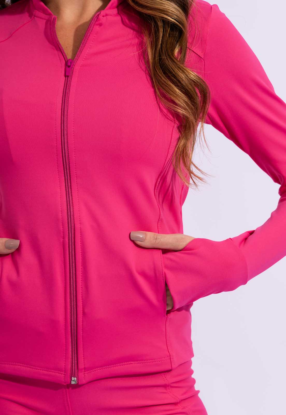 Jaqueta lisa rosa Anoitecer