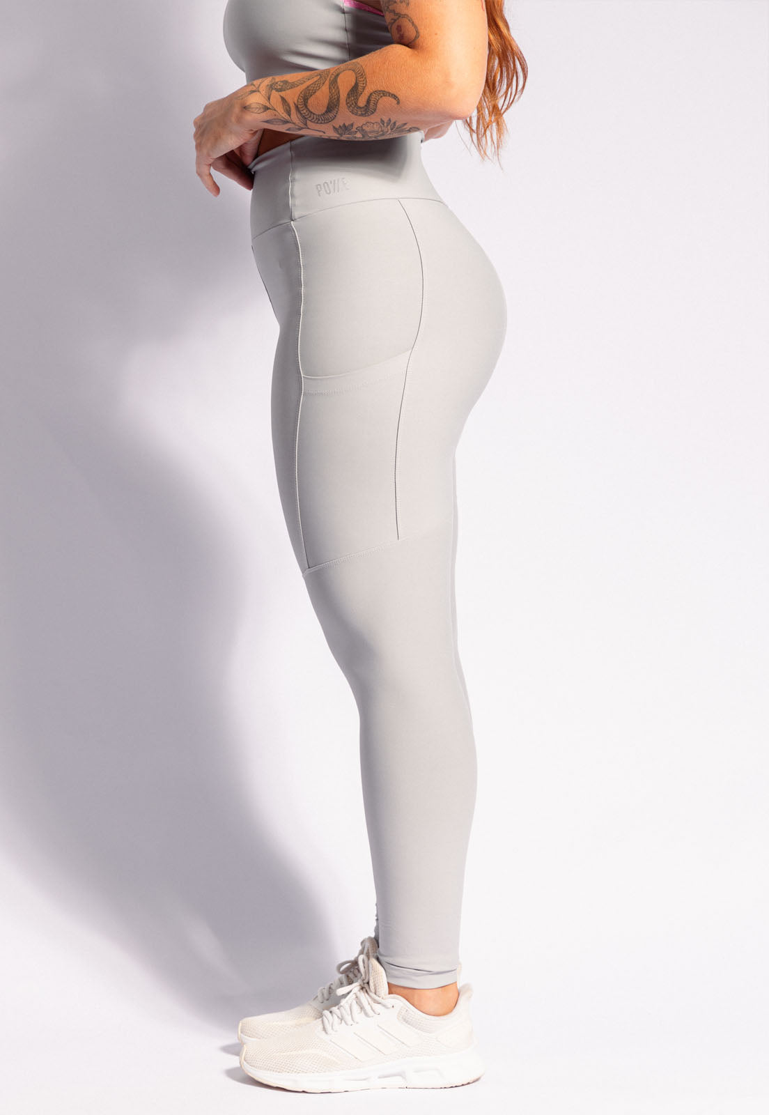 Legging cinza granito lisa com bolsos Urbane