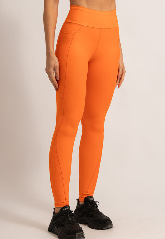 Legging lisa laranja magnético com bolsos Magnetic