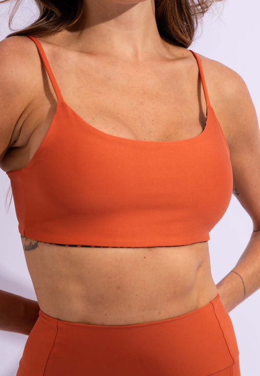 Top de alça dupla face bronze Anoitecer